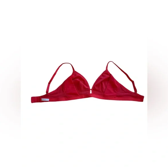 Lively- 3 Piece SET- Palm Lace Busty Bralette Bikini&Thong-Tomato Red- Size:1 S